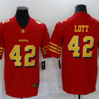 Men's San Francisco 49ers Ronnie Lott #42 Red Player Game Jersey1