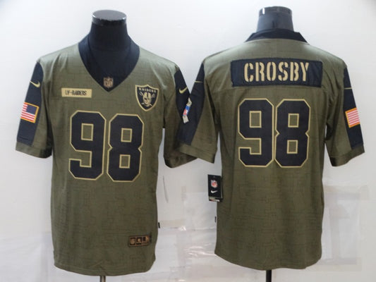 Men's Las Vegas Raiders Maxx Crosby #98 Brown Game Jersey1