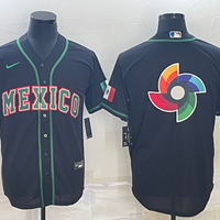 Men's 2023 World Baseball Classic Mexico Black Alternate Game Jersey1