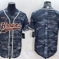 Men's Cleveland Browns Grey Camouflage Blank Jersey1
