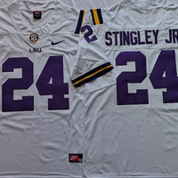 Men's LSU Tigers Clyde Derek Stingley Jr. #24 White Player Game Jersey