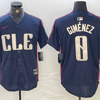 Men's Cleveland Guardians Andres Gimenez #0 Navy 2024 City Connect Limited Jersey1