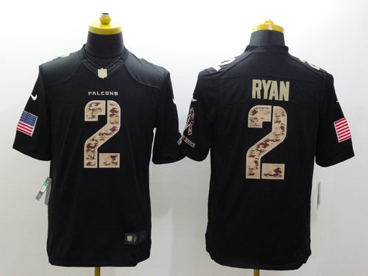 Men's Atlanta Falcons Matt Ryan #2 Black Player Jersey1