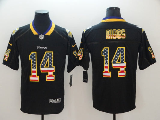 Men's Minnesota Vikings Stefon Diggs #14 Black Game Player Jersey1