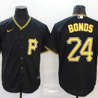 Men's Pittsburgh Pirates Barry Bonds #24 Black Replica Baseball Jersey1