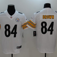 Men's Pittsburgh Steelers Antonio Brown #84 White Game Jersey1