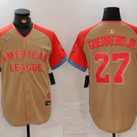Men's American League Vladimir Guerrero Jr. #27 Cream 2024 MLB All-Star Game Limited Player Jersey1