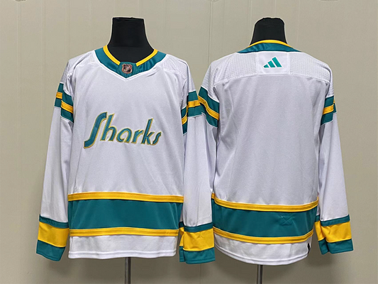 Men's San Jose Sharks White Reverse Retro 2.0 Authentic Blank Jersey1