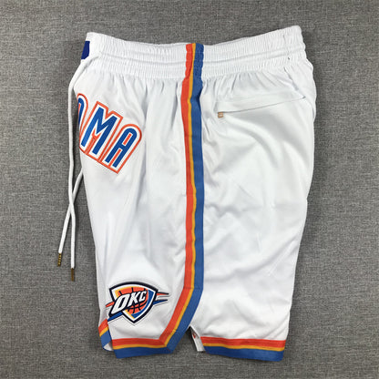 Men's Oklahoma City Thunder White Association Edition Pocket Shorts1
