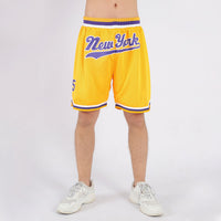Custom Gold Purple White Basketball Shorts - 2