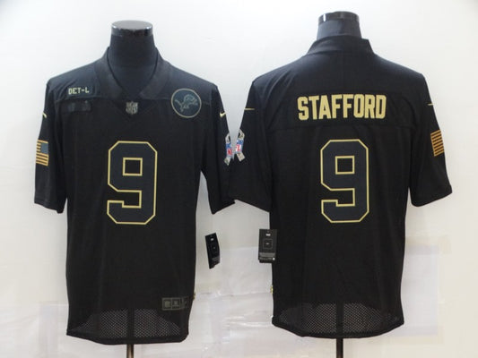Men's Detroit Lions Matthew Stafford #9 Black Game Player Jersey1