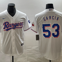 Men's Texas Rangers Adolis Garcia #53 White Home Replica Player Jersey1