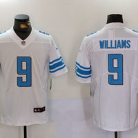 Men's Detroit Lions Jameson Williams #9 White Player Game Jersey1