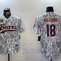 Men's Chicago Bears Caleb Williams #18 Arctic Camo 2024 Salute to Service Player Jersey1