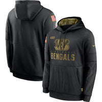 Men's Cincinnati Bengals NFL 2020 Salute to Service Hoodie2 Black