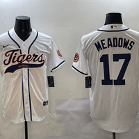Men's Detroit Tigers Austin Meadows #17 White Player Jersey1