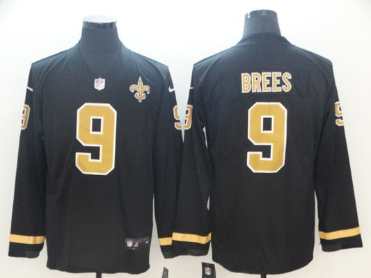 Men's New Orleans Saints #9 Drew Brees Black Alternate Game Jersey1