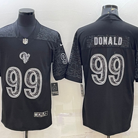 Men's Los Angeles Rams Aaron Donald #99 Black RFLCTV Limited Jersey1