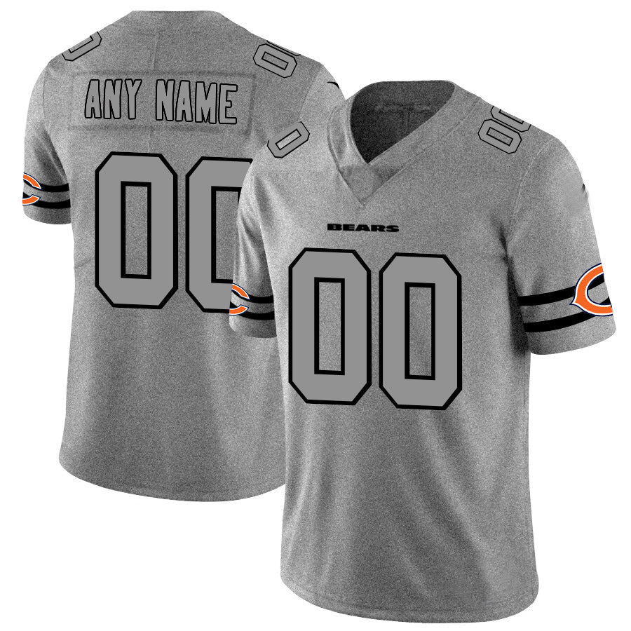 Custom1 Chicago Bears 2019 Gray Gridiron Gray Vapor Untouchable Limited Jersey1 Stitched Jersey1 Football Jerseys