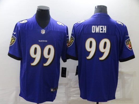 Men's Baltimore Ravens Odafe Oweh #99 Purple Vapor Limited Jersey1