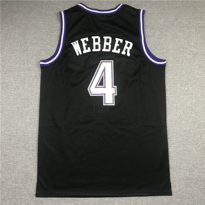 Men's Sacramento Kings Chris Webber Black Hardwood Classics Swingman Jersey1