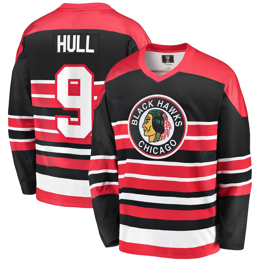 Men's Chicago Blackhawks Bobby Hull #9 Red Premier Breakaway Retired Player Jersey1