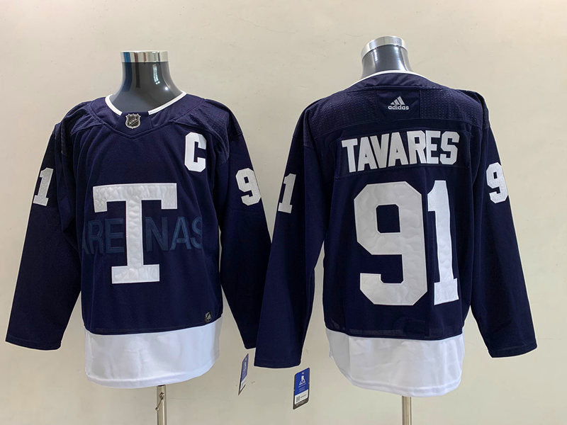 Men's Toronto Maple Leafs John Tavares #91 Blue Breakaway Player Game Jersey1