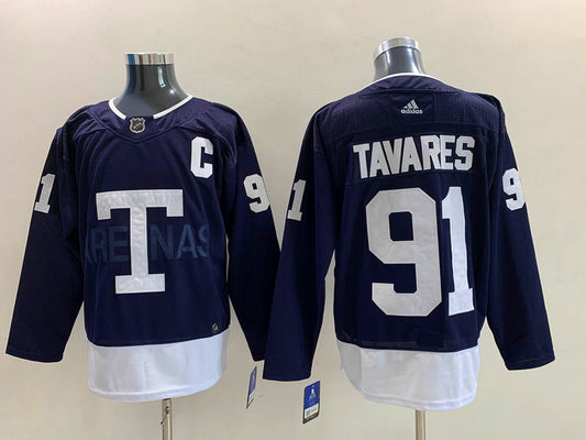 Men's Toronto Maple Leafs John Tavares #91 Blue Breakaway Player Game Jersey1