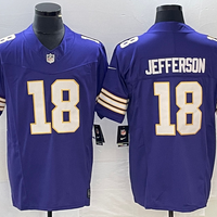 Men's Minnesota Vikings Justin Jefferson #18 Purple Classic Player Jersey1