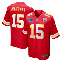 Men's Kansas City Chiefs Patrick Mahomes #15 Red Super Bowl LVII Patch Game Jersey1