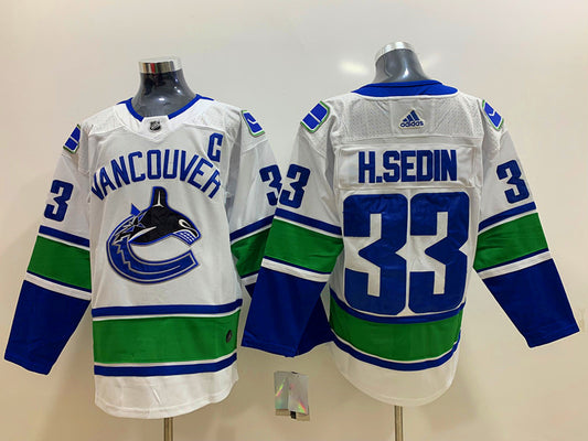 Men's Vancouver Canucks Henrik Sedin #33 White Breakaway Player Jersey1