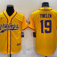 Men's Minnesota Vikings Adam Thielen #19 Yellow Game Jersey1 Joint Edition