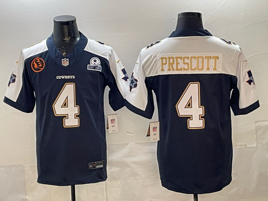 Dak Prescott #4 Dallas Cowboys Navy Game Team Jersey - JerseysFreak