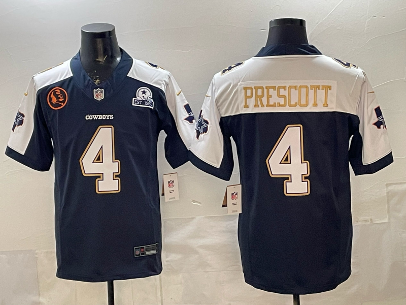 Dak Prescott #4 Dallas Cowboys Navy Game Team Jersey - JerseysFreak