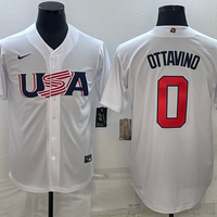 Men's 2023 World Baseball Classic #0 Adam Ottavino USA White Jersey1