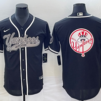Men's New York Yankees Black Replica Team Jersey1 Joint Edition