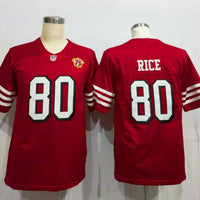 Men's San Francisco 49ers Jerry Rice Red 75th Anniversary Game Player Jersey1