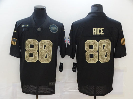 Men's San Francisco 49ers #80 Jerry Rice Black Player Game Jersey1
