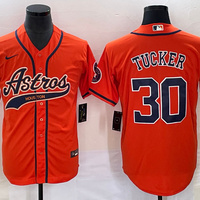 Men's Houston Astros Kyle Tucker #30 Orange Replica Jersey1 Joint Edition
