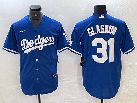 Men's Los Angeles Dodgers Tyler Glasnow #31 Blue Replica Player Jersey1