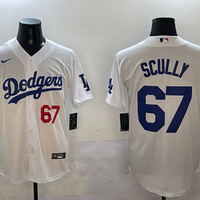 Men's Los Angeles Dodgers Vince Scully #67 White Home Limited Player Jersey1