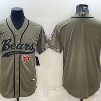 Men's Chicago Bears Olive 2022 Salute To Service Limited Blank Jersey1