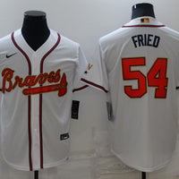 Men's Atlanta Braves Max Fried #54 White Replica Game Jersey1