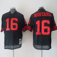 Men's San Francisco 49ers Joe Montana Mitchell & Ness Black Legacy Replica Player Jersey1
