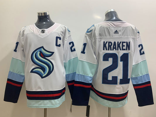 Men's Seattle Kraken #21 White Home Breakaway Player Jersey1