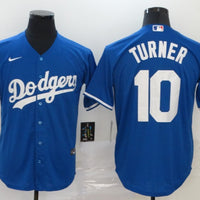 Men's Los Angeles Dodgers Justin Turner #10 Blue Replica Baseball Jersey1