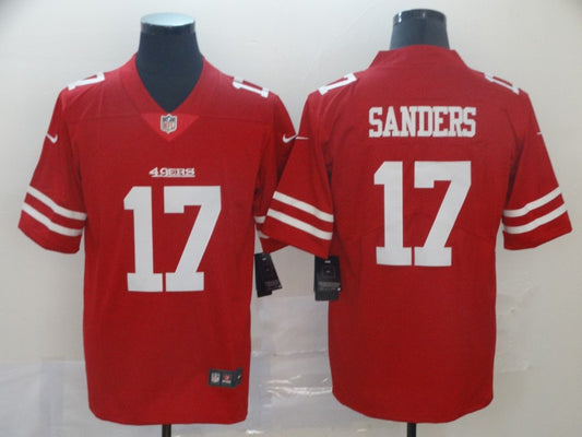 Men's San Francisco 49ers Emmanuel Sanders #17 Red Game Jersey2