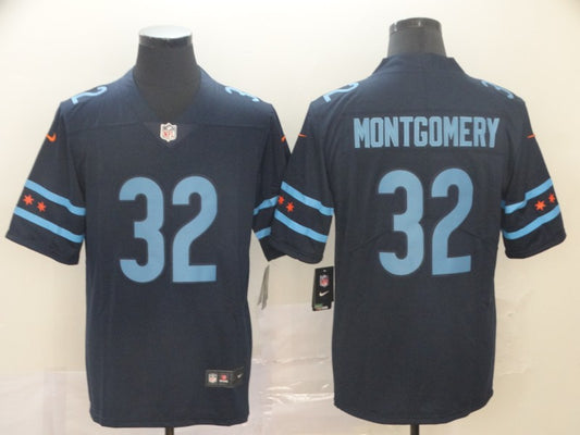Men's Chicago Bears David Montgomery #32 Navy Game Jersey1 City Edition