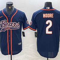 Men's Chicago Bears D.J. Moore #2 Navy Game Jersey1