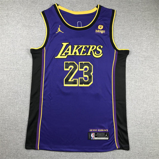 Men's Los Angeles Lakers LeBron James #23 Purple Swingman Jersey1 - Statement Edition